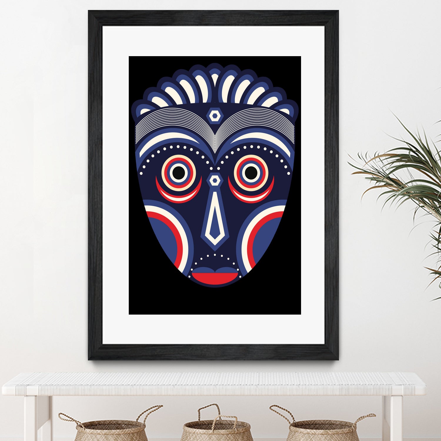 Lulua Ethnic Tribal Mask by TM Selvam on GIANT ART - white digital painting