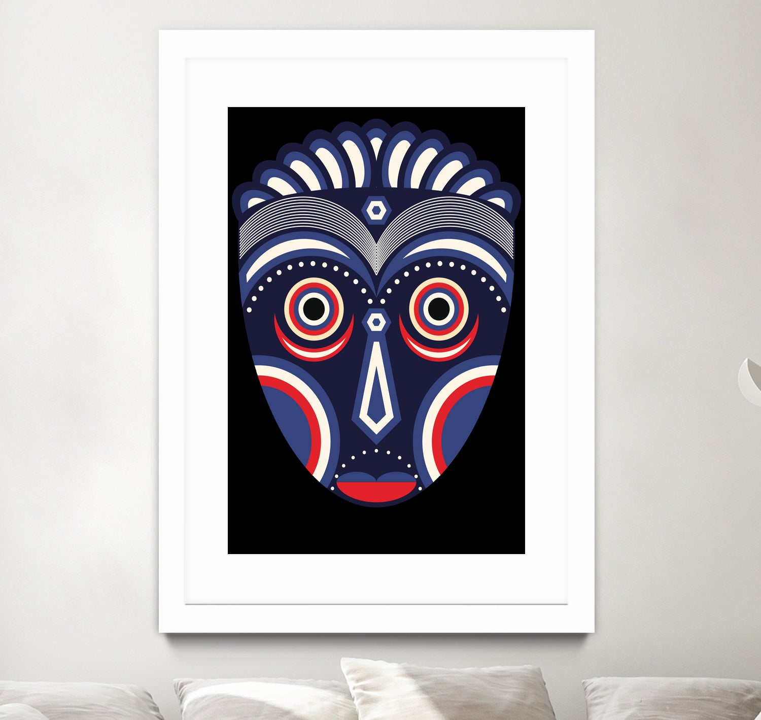 Lulua Ethnic Tribal Mask by TM Selvam on GIANT ART - white digital painting