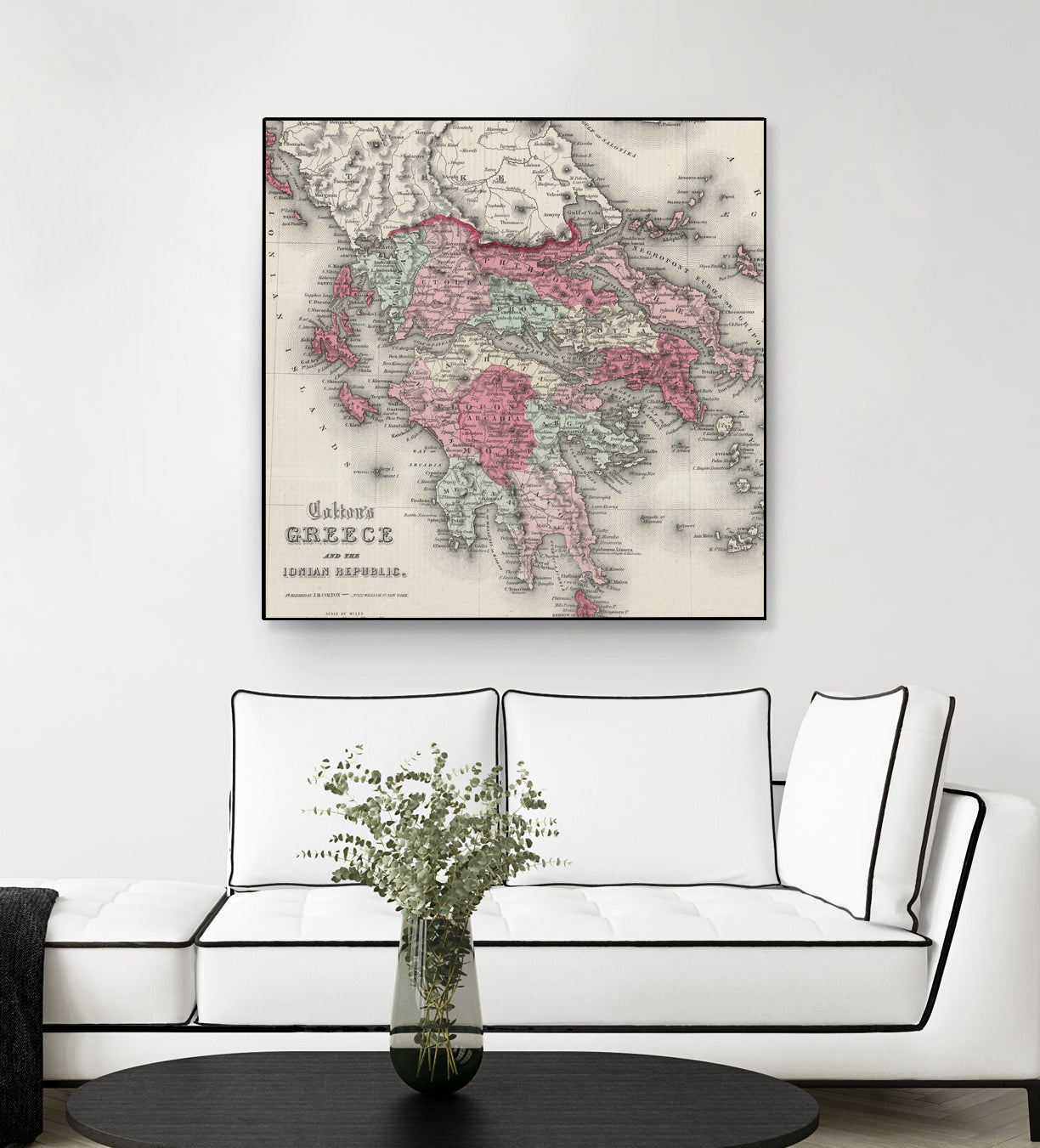 Vintage Map of Greece (1865) by Adam Shaw on GIANT ART - white photo illustration