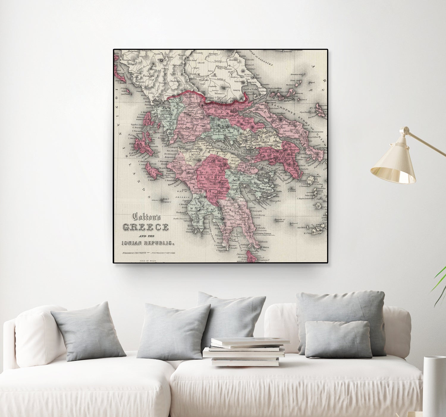 Vintage Map of Greece (1865) by Adam Shaw on GIANT ART - white photo illustration