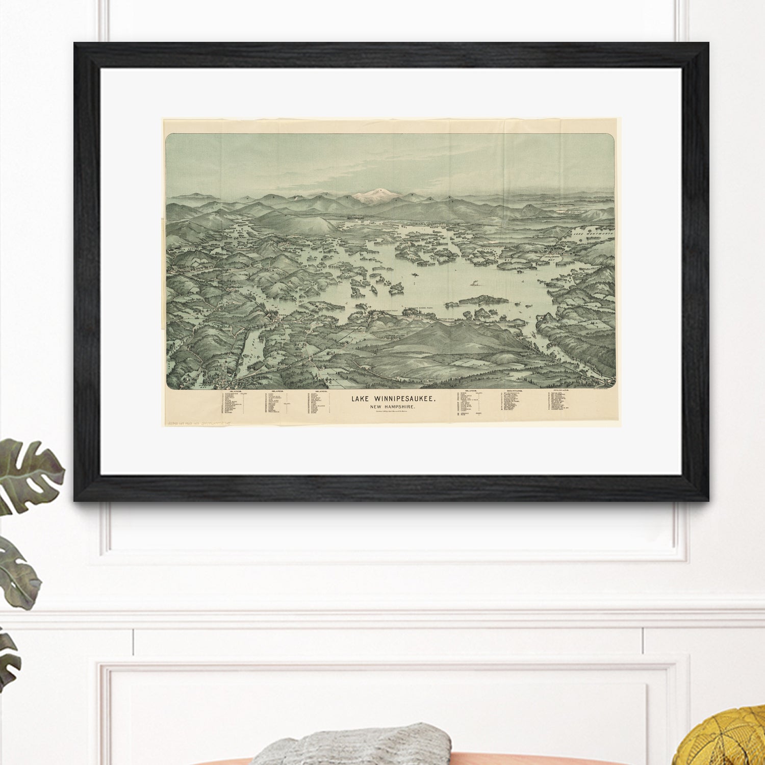 Vintage Map of Lake Winnipesaukee (1903) by Adam Shaw on GIANT ART - white photo illustration