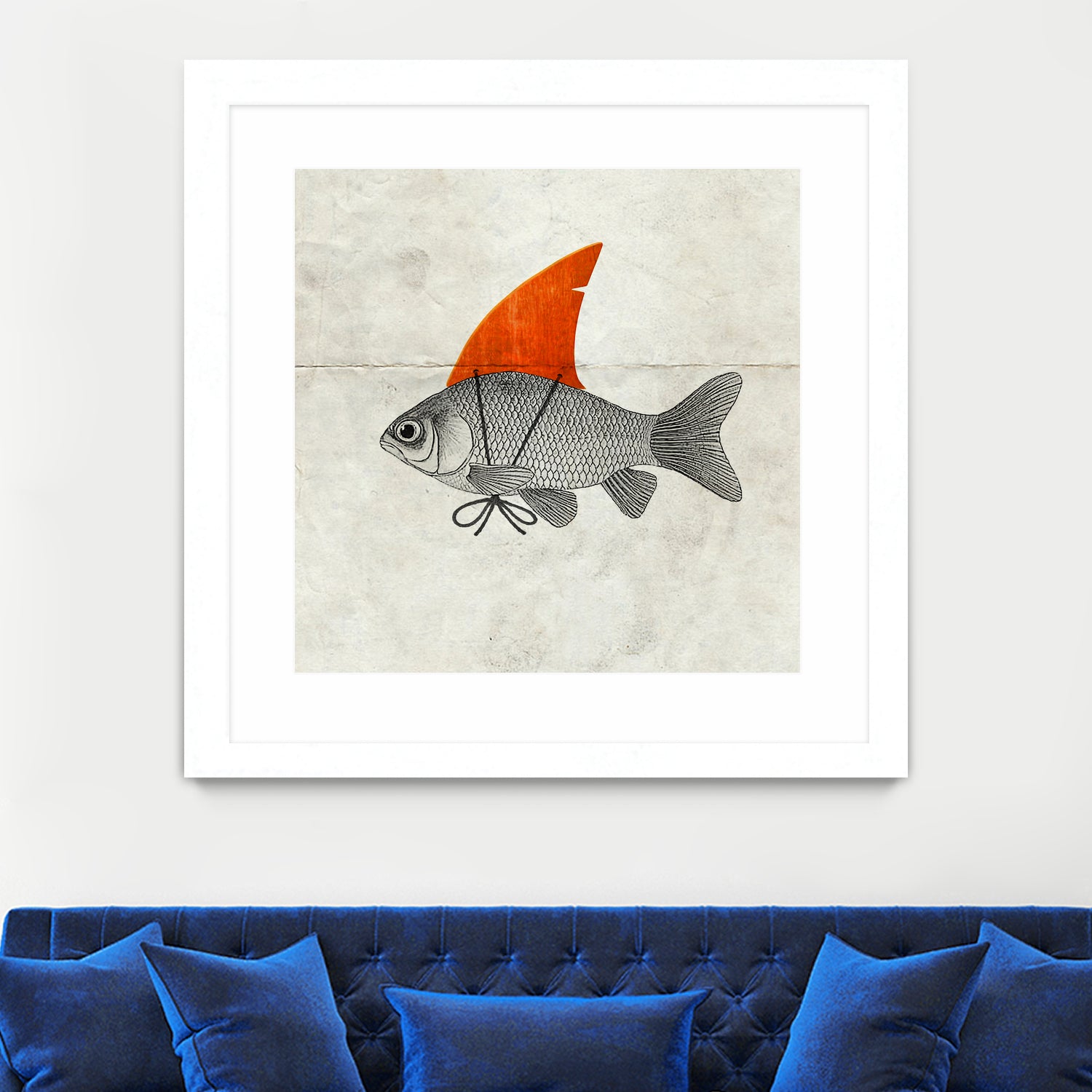 Goldfish with a Shark Fin by Vin Zzep on GIANT ART - white digital painting