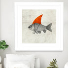 Goldfish with a Shark Fin by Vin Zzep on GIANT ART - white digital painting