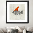 Goldfish with a Shark Fin by Vin Zzep on GIANT ART - white digital painting