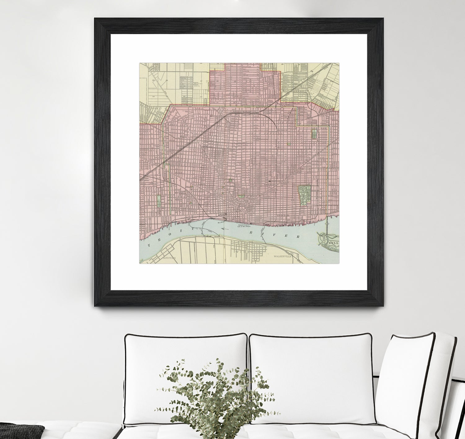 Vintage Map of Detroit Michigan (1901) by Adam Shaw on GIANT ART - white photo illustration