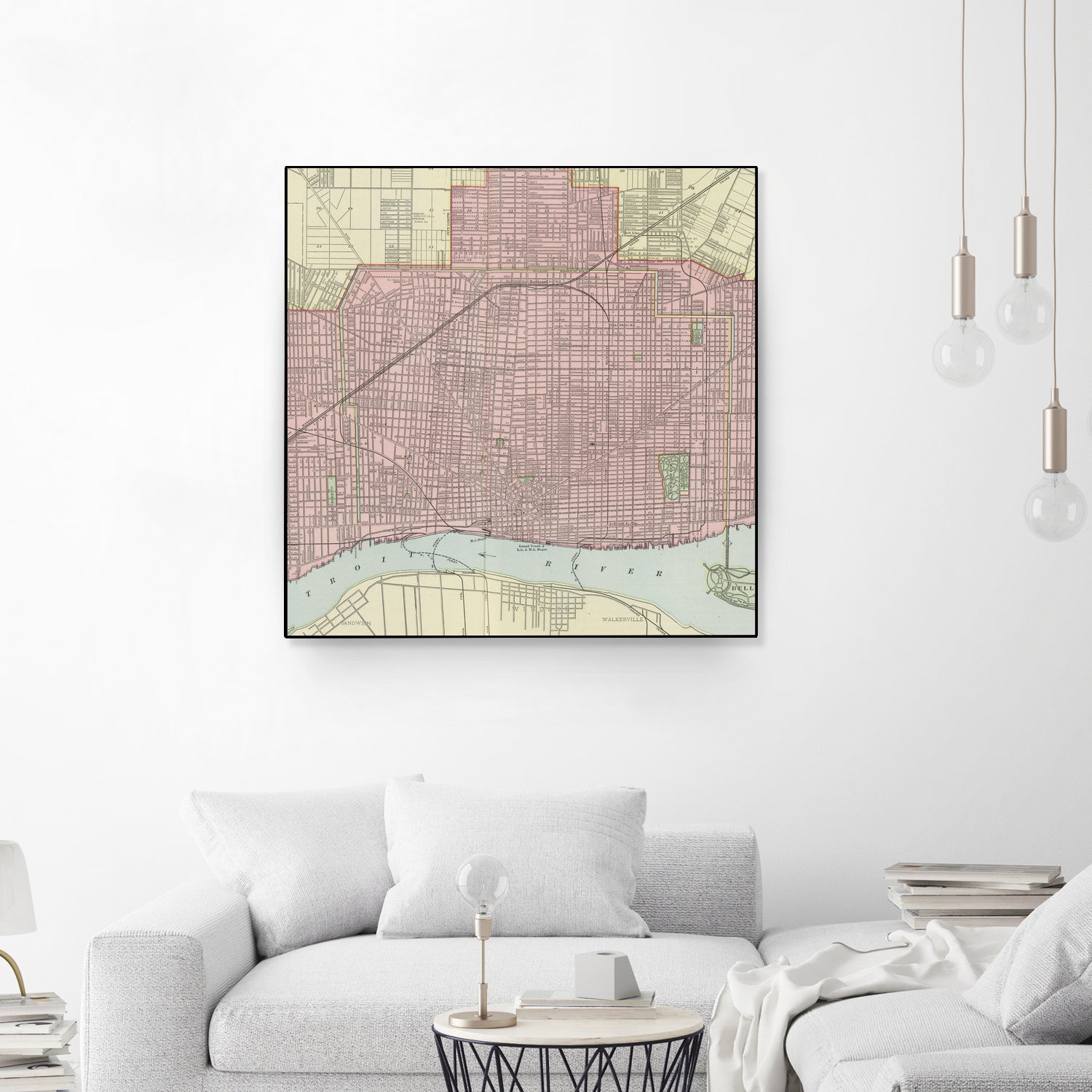 Vintage Map of Detroit Michigan (1901) by Adam Shaw on GIANT ART - white photo illustration