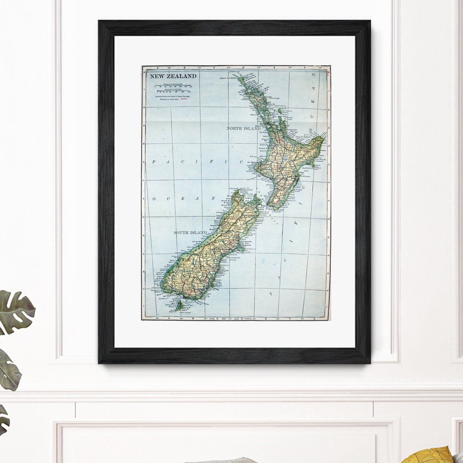 Vintage Map of New Zealand (1921) by Adam Shaw on GIANT ART - white photo illustration