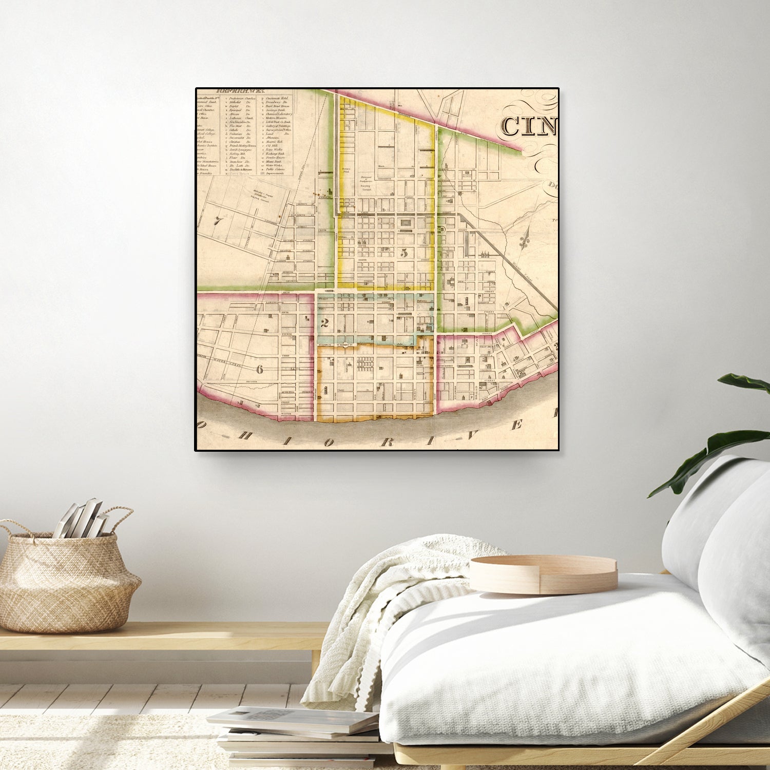 Vintage Map of Cincinnati Ohio (1841) by Adam Shaw on GIANT ART - white photo illustration