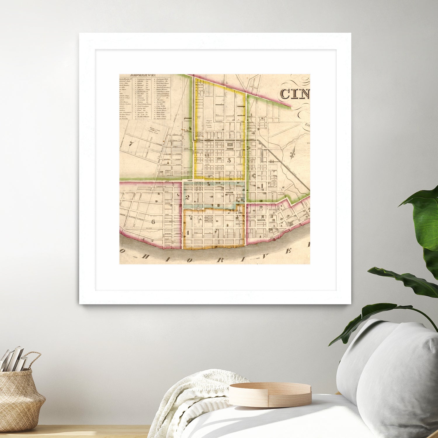 Vintage Map of Cincinnati Ohio (1841) by Adam Shaw on GIANT ART - white photo illustration