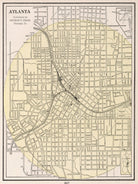 Vintage Map of Atlanta Georgia (1901) by Adam Shaw on GIANT ART - white photo illustration