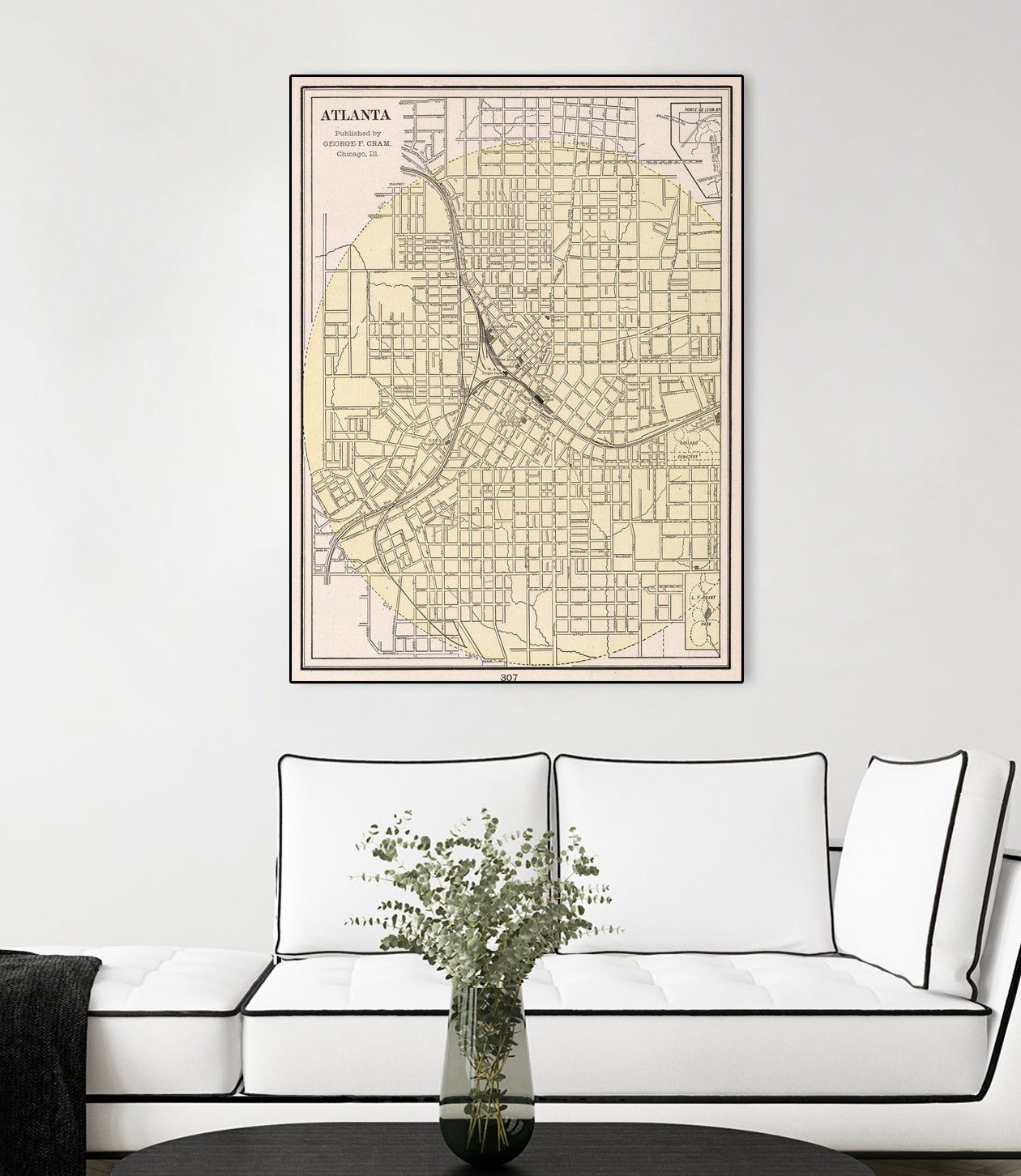 Vintage Map of Atlanta Georgia (1901) by Adam Shaw on GIANT ART - white photo illustration