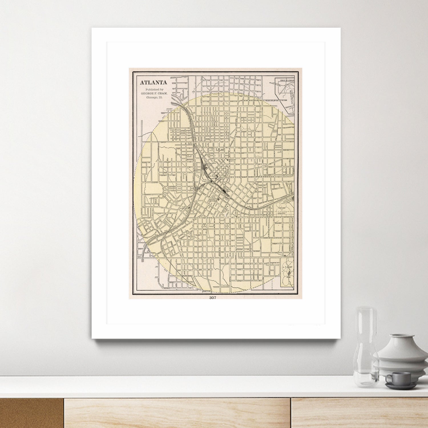 Vintage Map of Atlanta Georgia (1901) by Adam Shaw on GIANT ART - white photo illustration