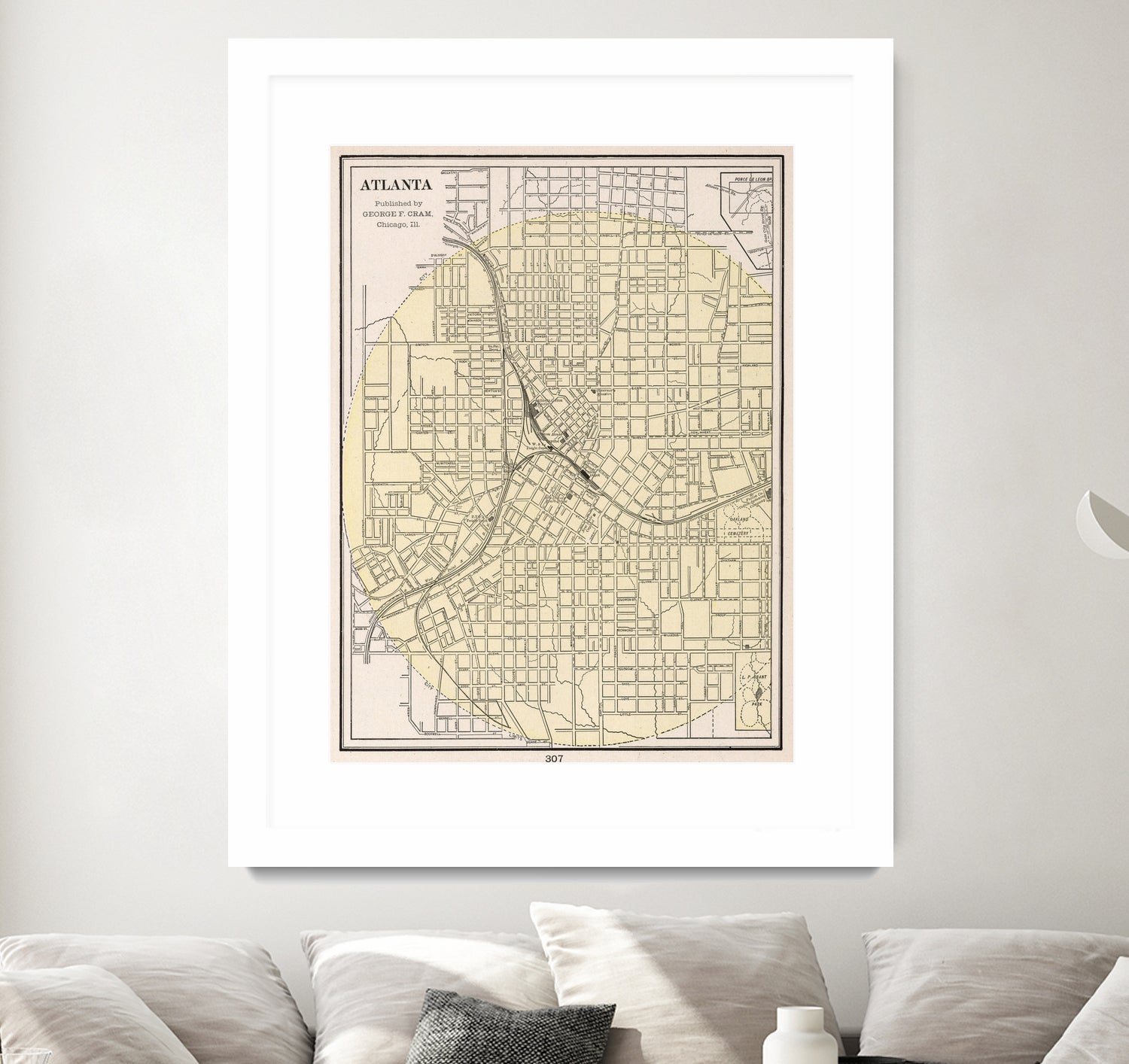 Vintage Map of Atlanta Georgia (1901) by Adam Shaw on GIANT ART - white photo illustration