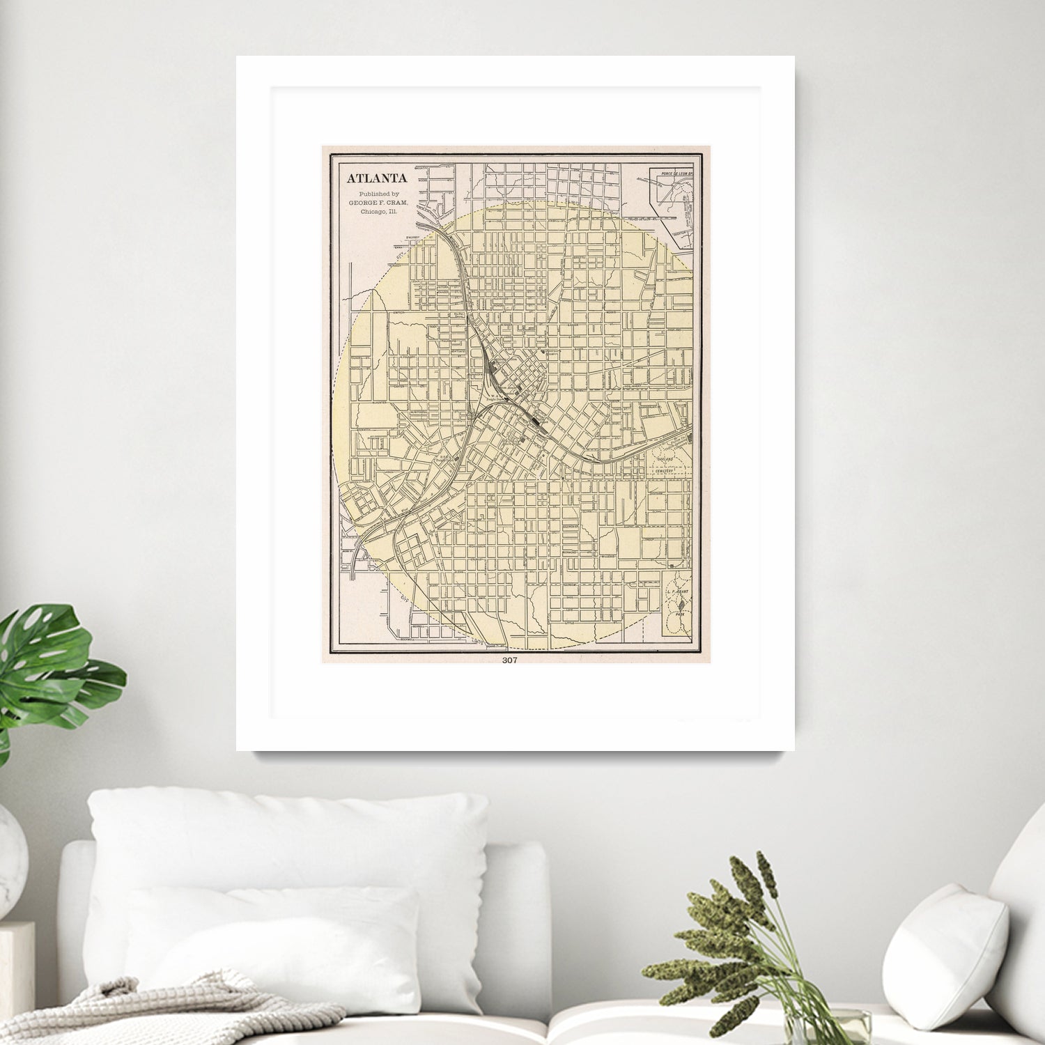 Vintage Map of Atlanta Georgia (1901) by Adam Shaw on GIANT ART - white photo illustration