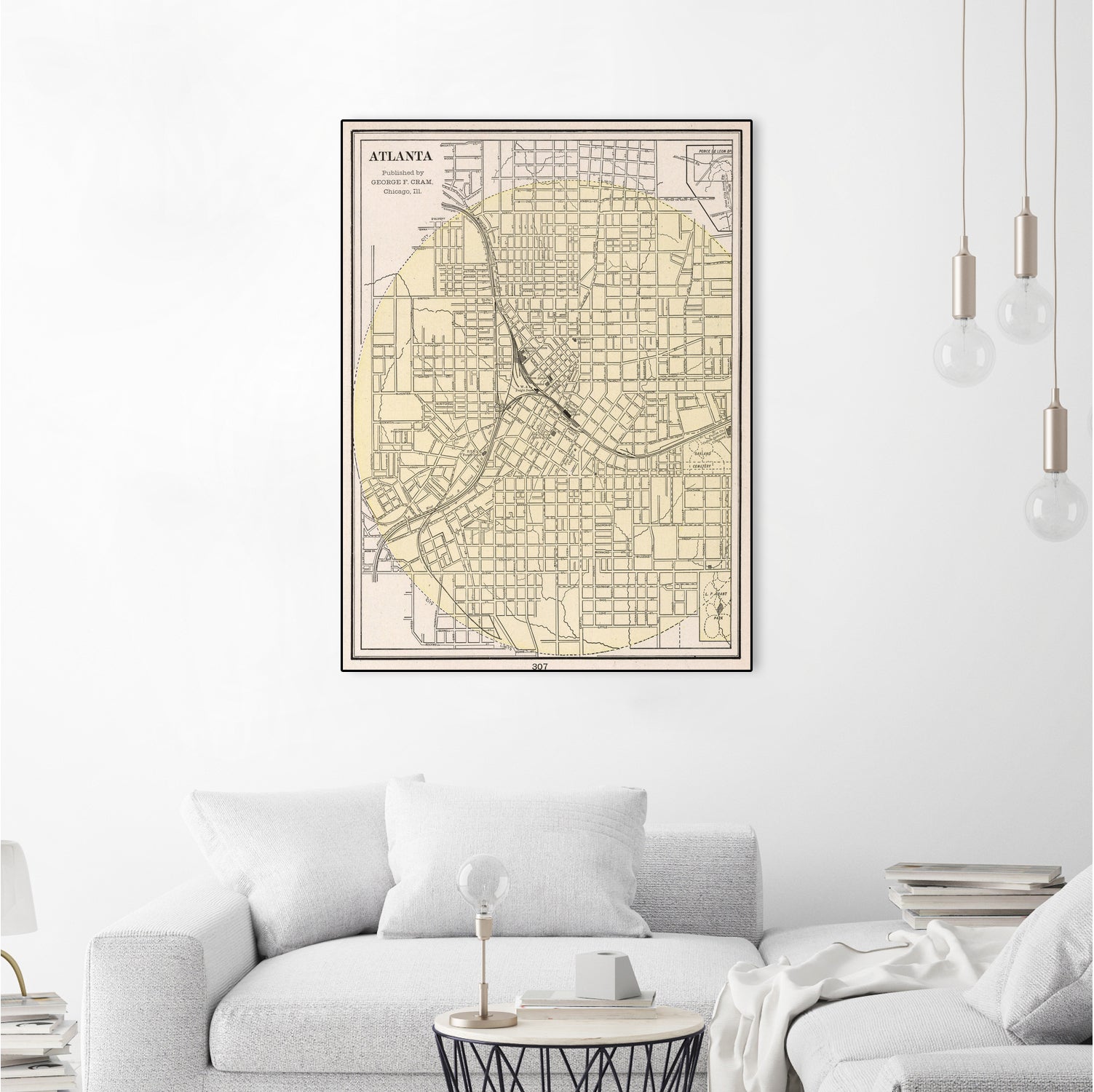 Vintage Map of Atlanta Georgia (1901) by Adam Shaw on GIANT ART - white photo illustration