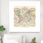 Vintage Map of The World (1856) by Adam Shaw on GIANT ART - white photo illustration