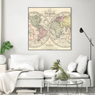 Vintage Map of The World (1856) by Adam Shaw on GIANT ART - white photo illustration