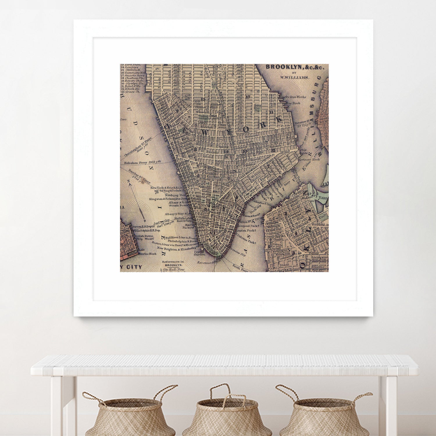 Vintage Map of Lower Manhattan (1847) by Adam Shaw on GIANT ART - white photo illustration