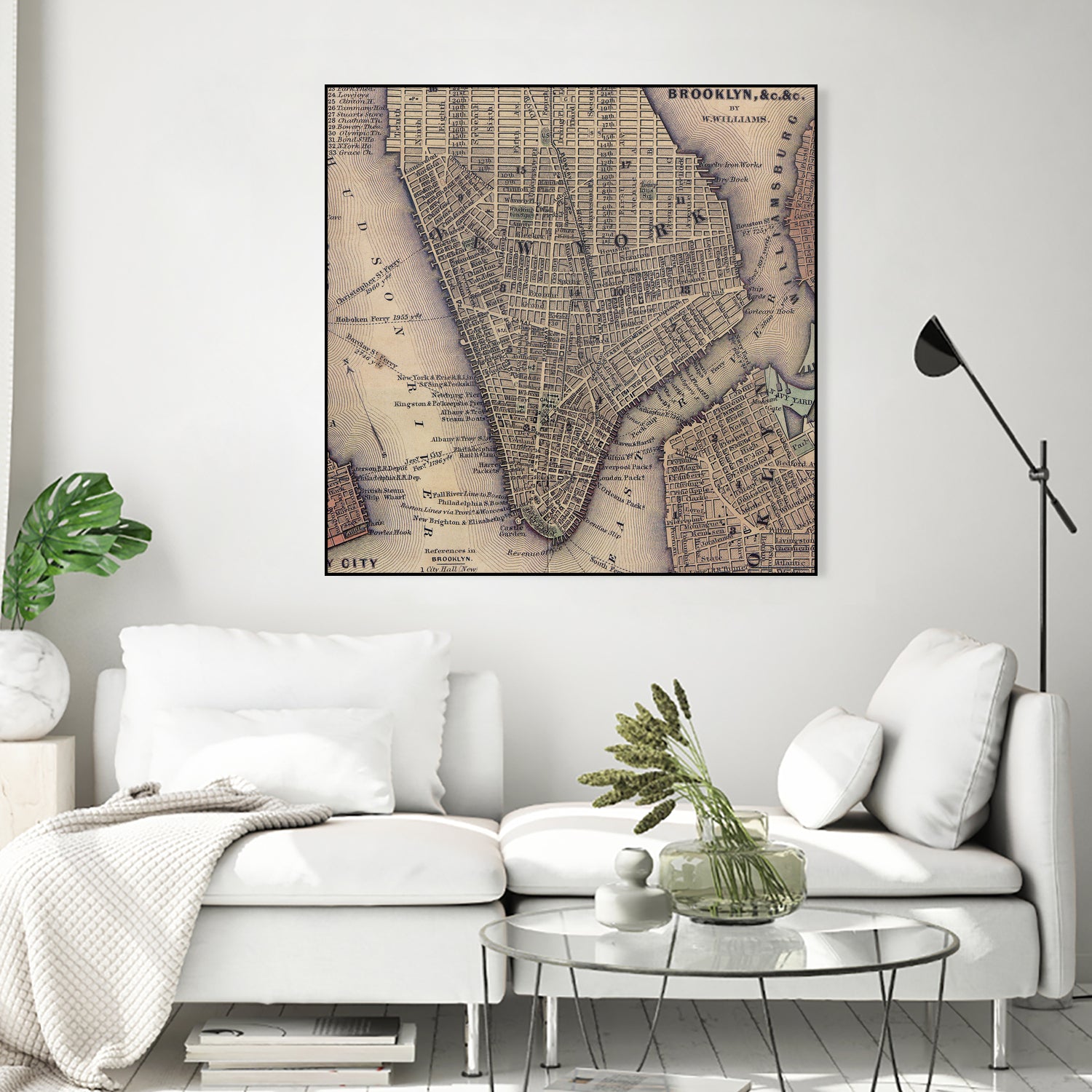 Vintage Map of Lower Manhattan (1847) by Adam Shaw on GIANT ART - white photo illustration