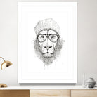 Cool lion (bw) by Solti Balázs on GIANT ART - white digital drawing