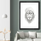 Cool lion (bw) by Solti Balázs on GIANT ART - white digital drawing