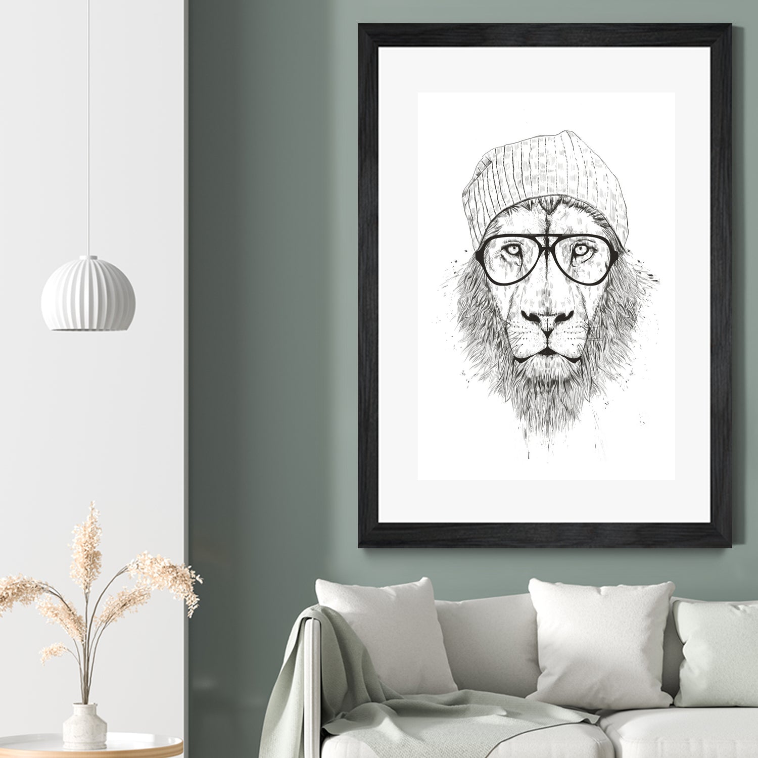 Cool lion (bw) by Solti Balázs on GIANT ART - white digital drawing