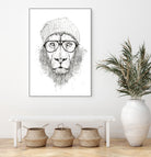 Cool lion (bw) by Solti Balázs on GIANT ART - white digital drawing