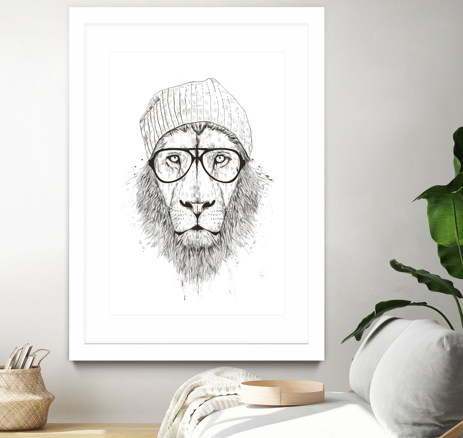 Cool lion (bw) by Solti Balázs on GIANT ART - white digital drawing