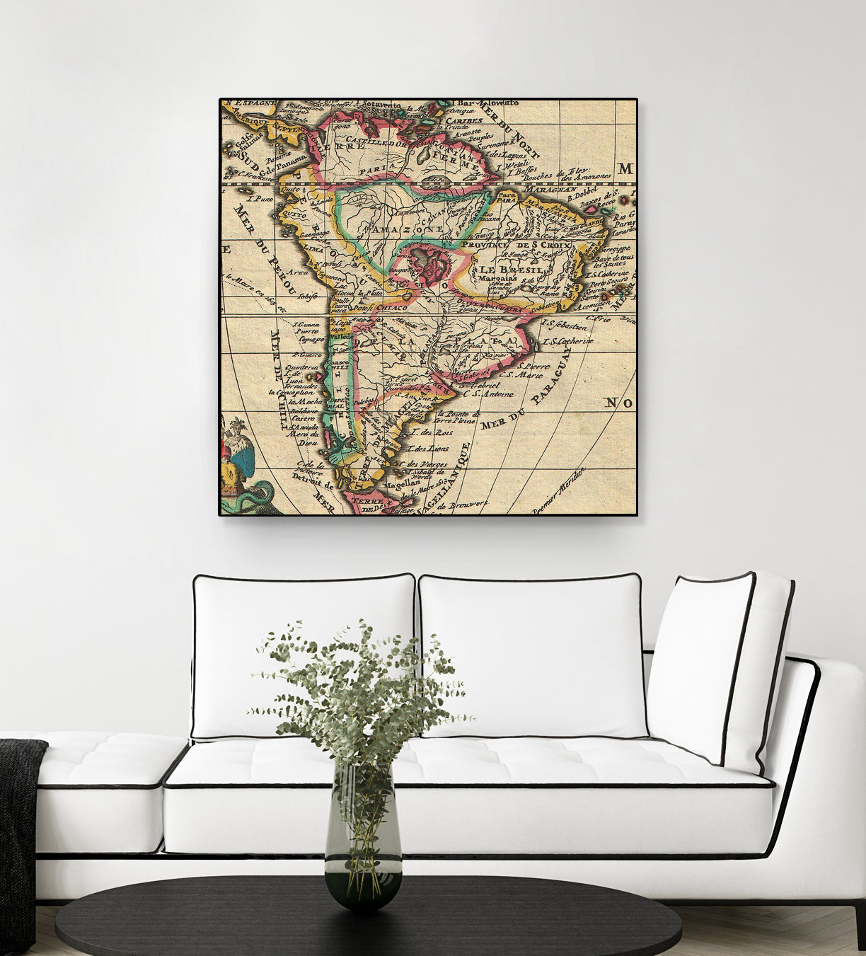 Vintage Map of South America (1747) by Adam Shaw on GIANT ART - white photo illustration