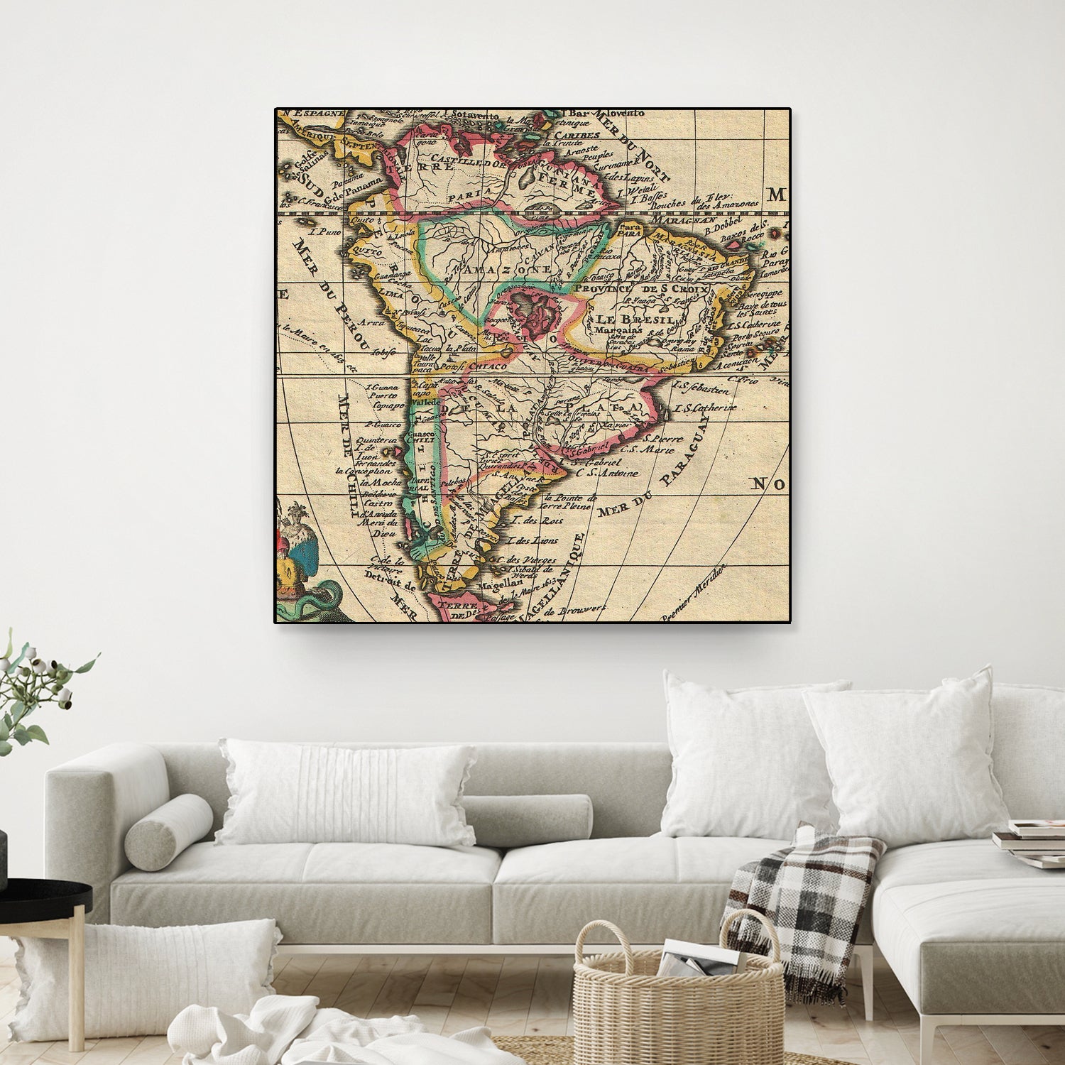 Vintage Map of South America (1747) by Adam Shaw on GIANT ART - white photo illustration