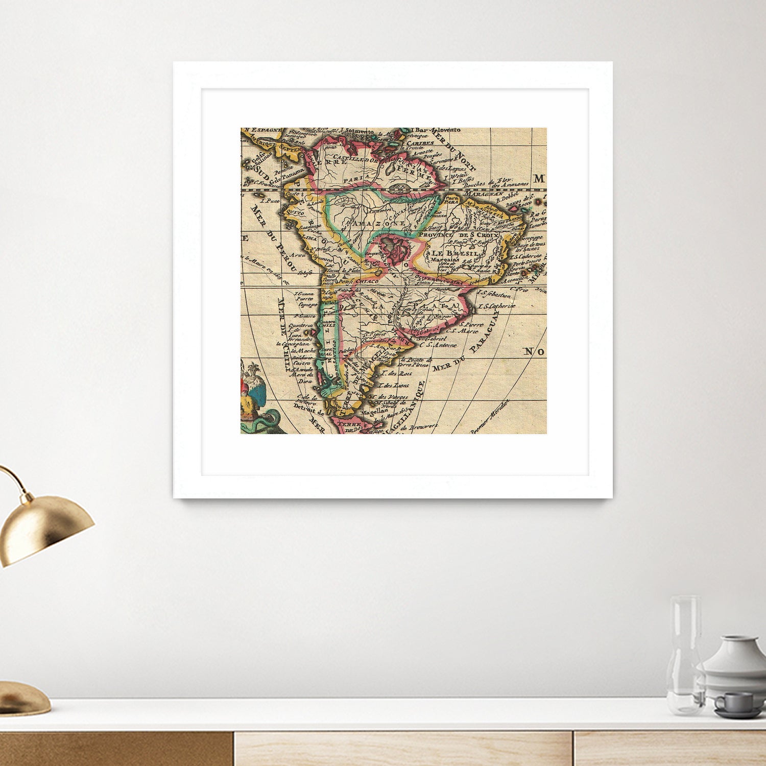 Vintage Map of South America (1747) by Adam Shaw on GIANT ART - white photo illustration