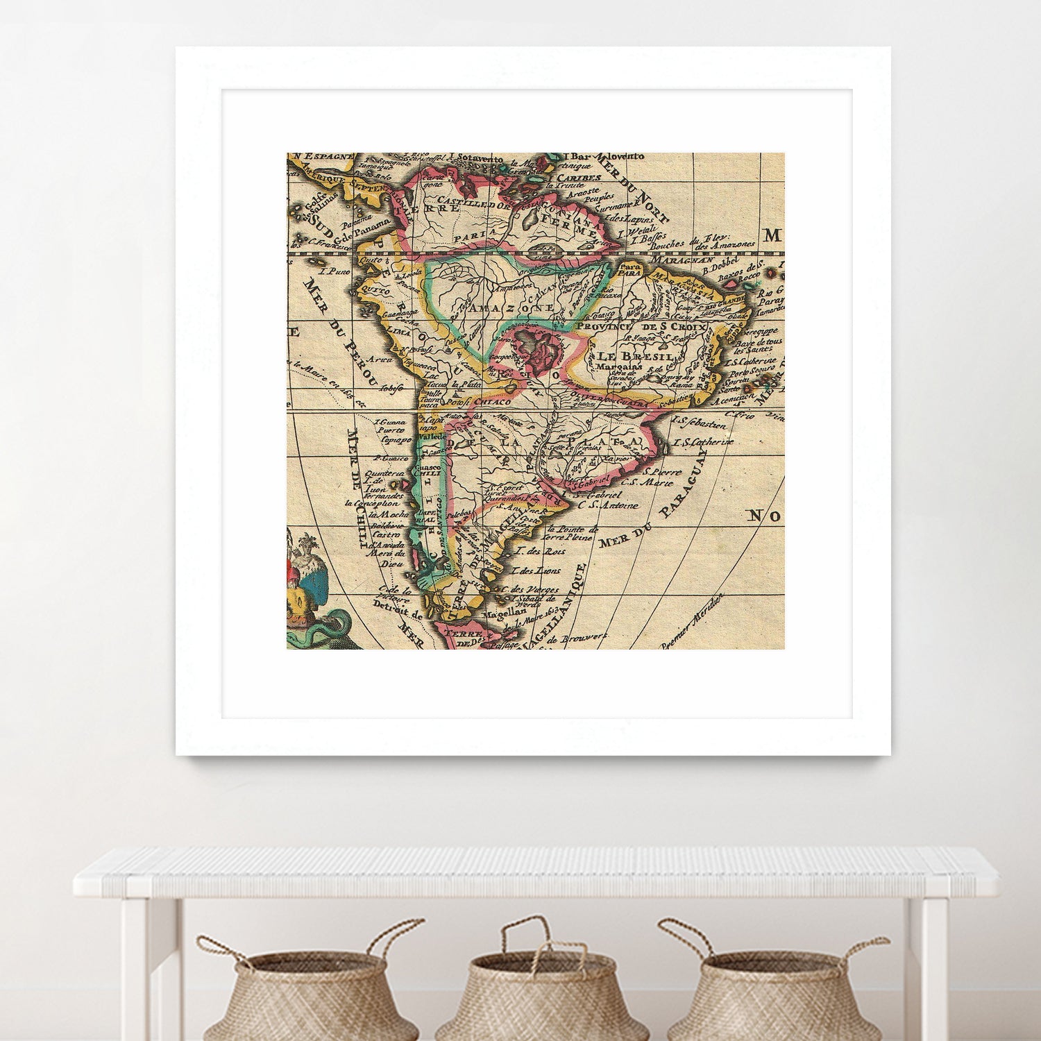 Vintage Map of South America (1747) by Adam Shaw on GIANT ART - white photo illustration