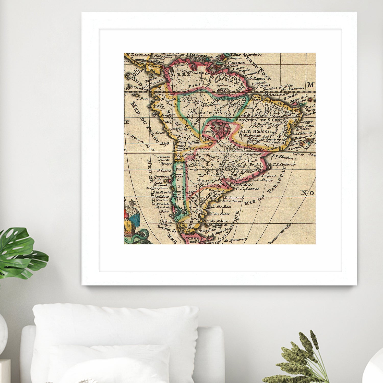 Vintage Map of South America (1747) by Adam Shaw on GIANT ART - white photo illustration