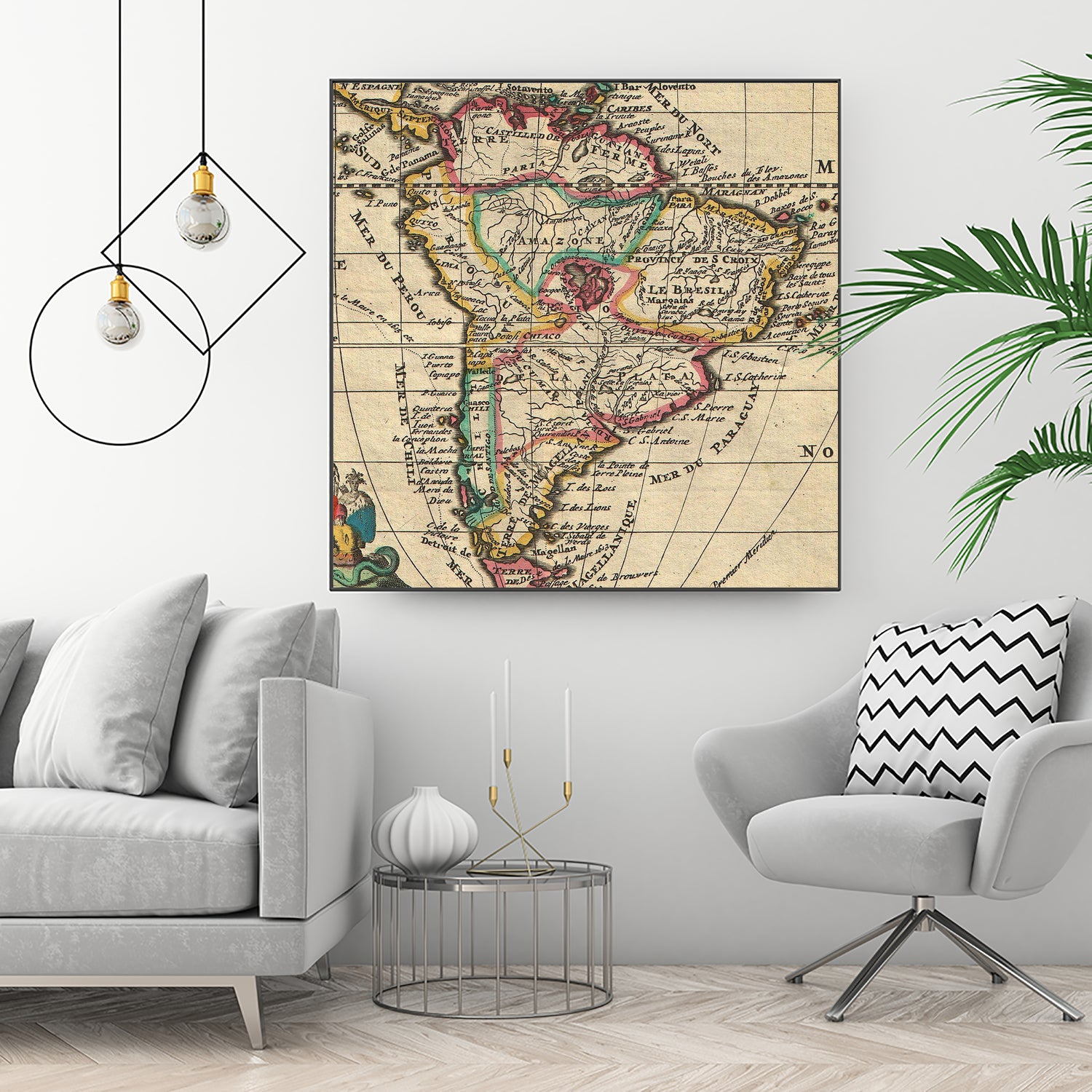 Vintage Map of South America (1747) by Adam Shaw on GIANT ART - white photo illustration