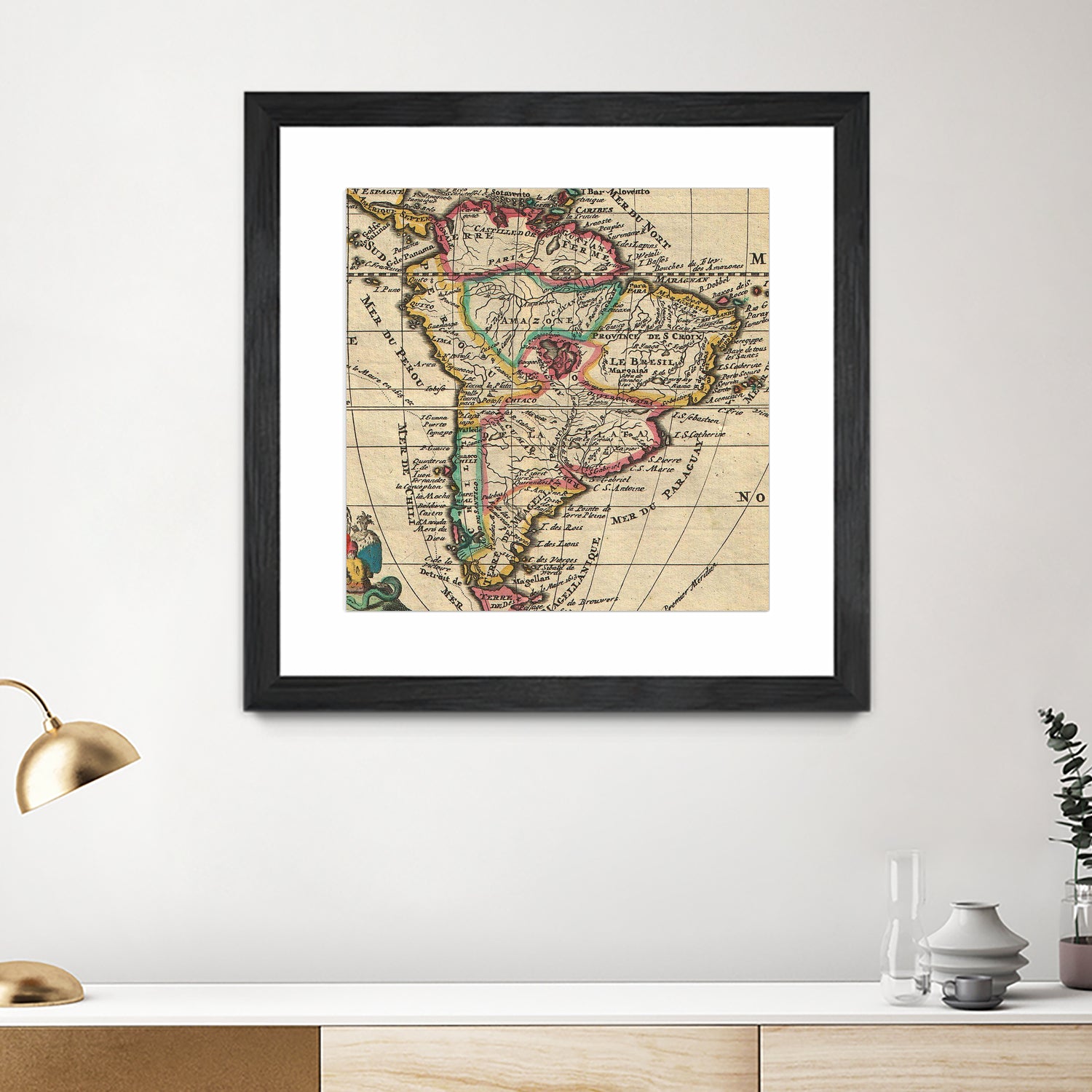 Vintage Map of South America (1747) by Adam Shaw on GIANT ART - white photo illustration