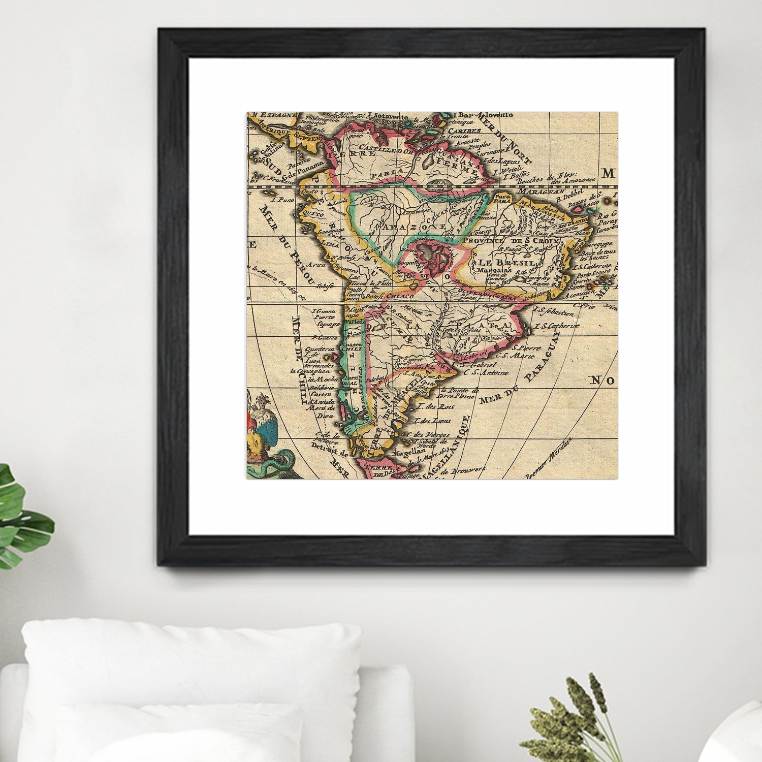 Vintage Map of South America (1747) by Adam Shaw on GIANT ART - white photo illustration