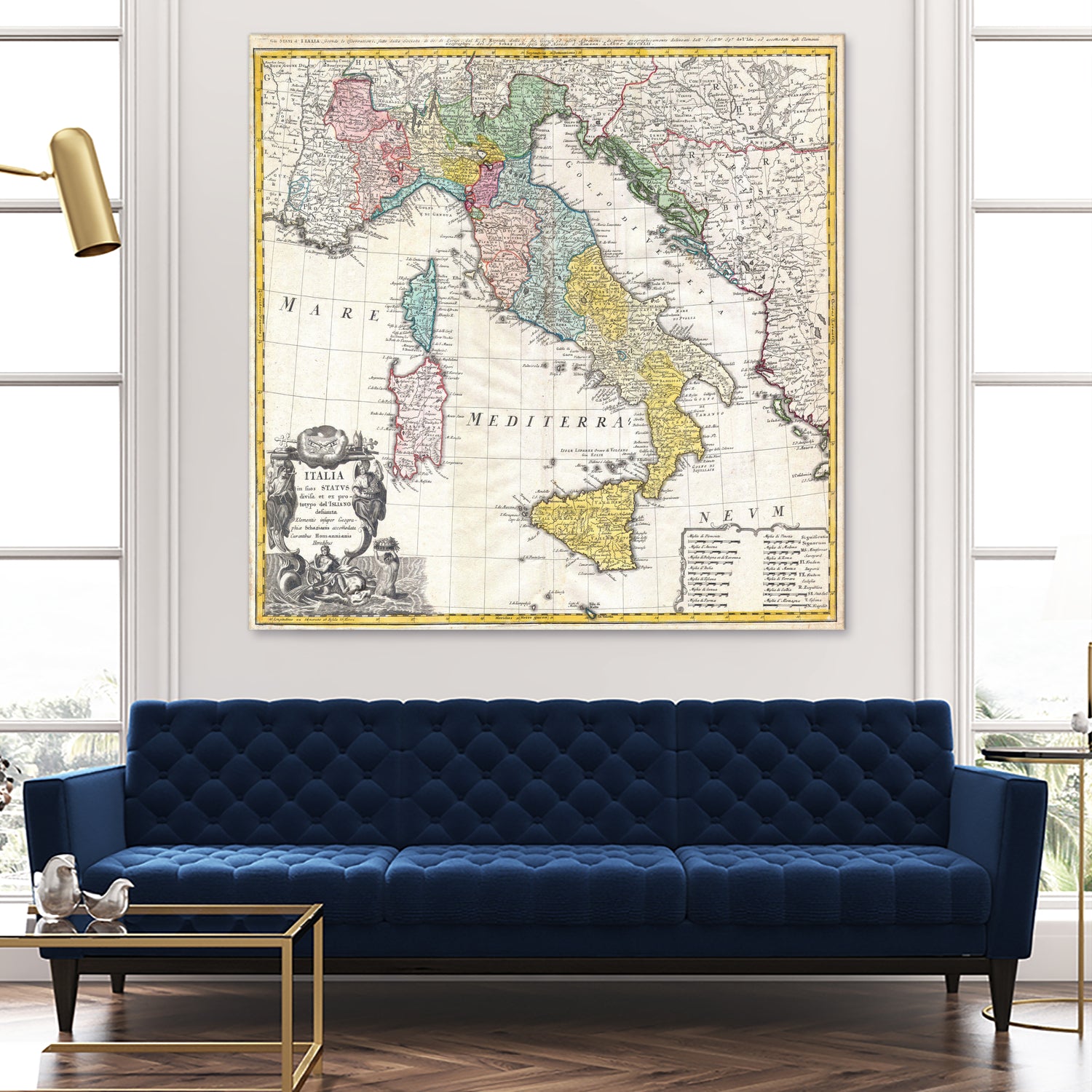 Vintage Map of Italy (1742) by Adam Shaw on GIANT ART - white photo illustration