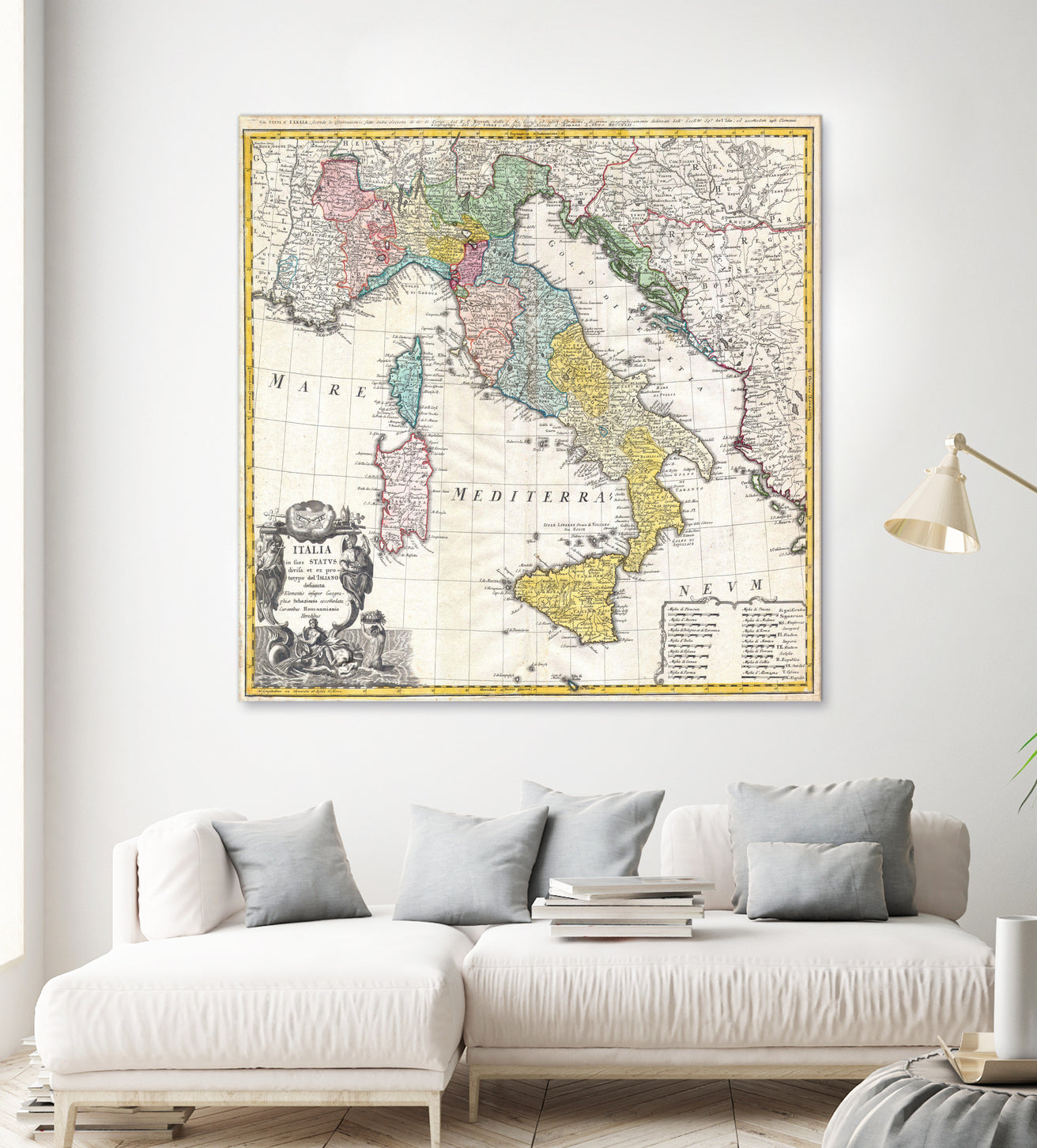 Vintage Map of Italy (1742) by Adam Shaw on GIANT ART - white photo illustration