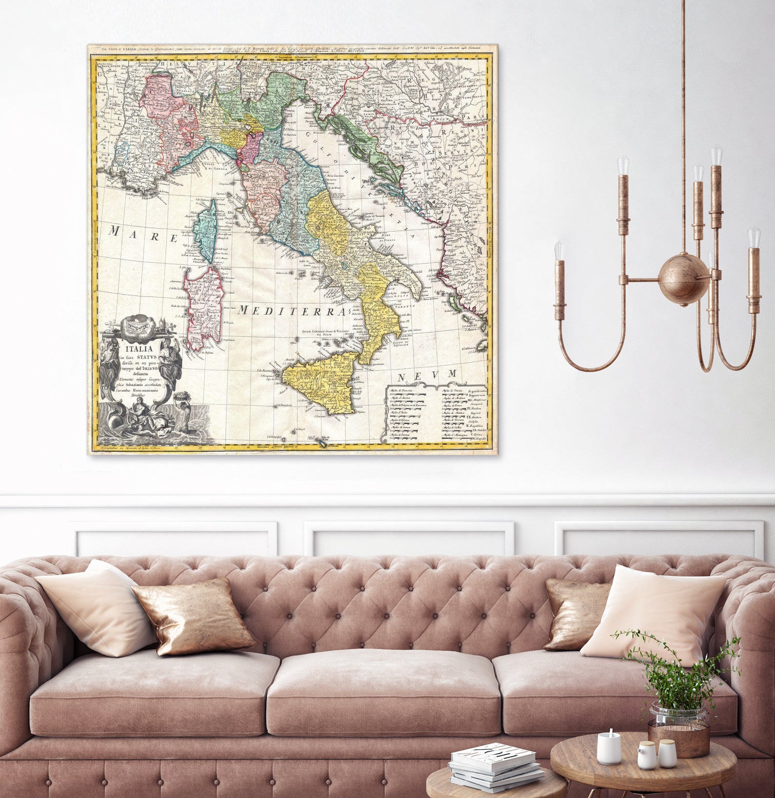 Vintage Map of Italy (1742) by Adam Shaw on GIANT ART - white photo illustration