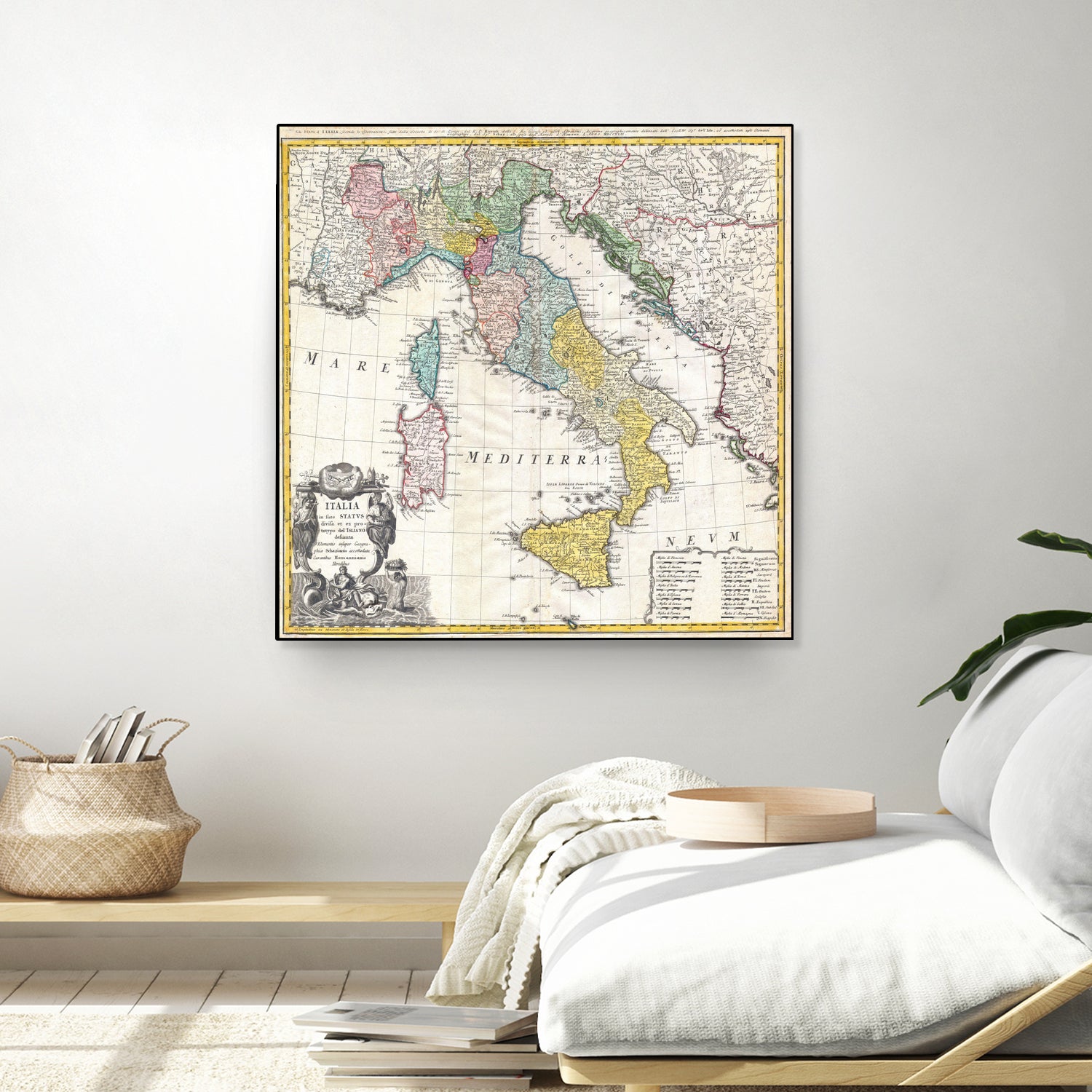 Vintage Map of Italy (1742) by Adam Shaw on GIANT ART - white photo illustration