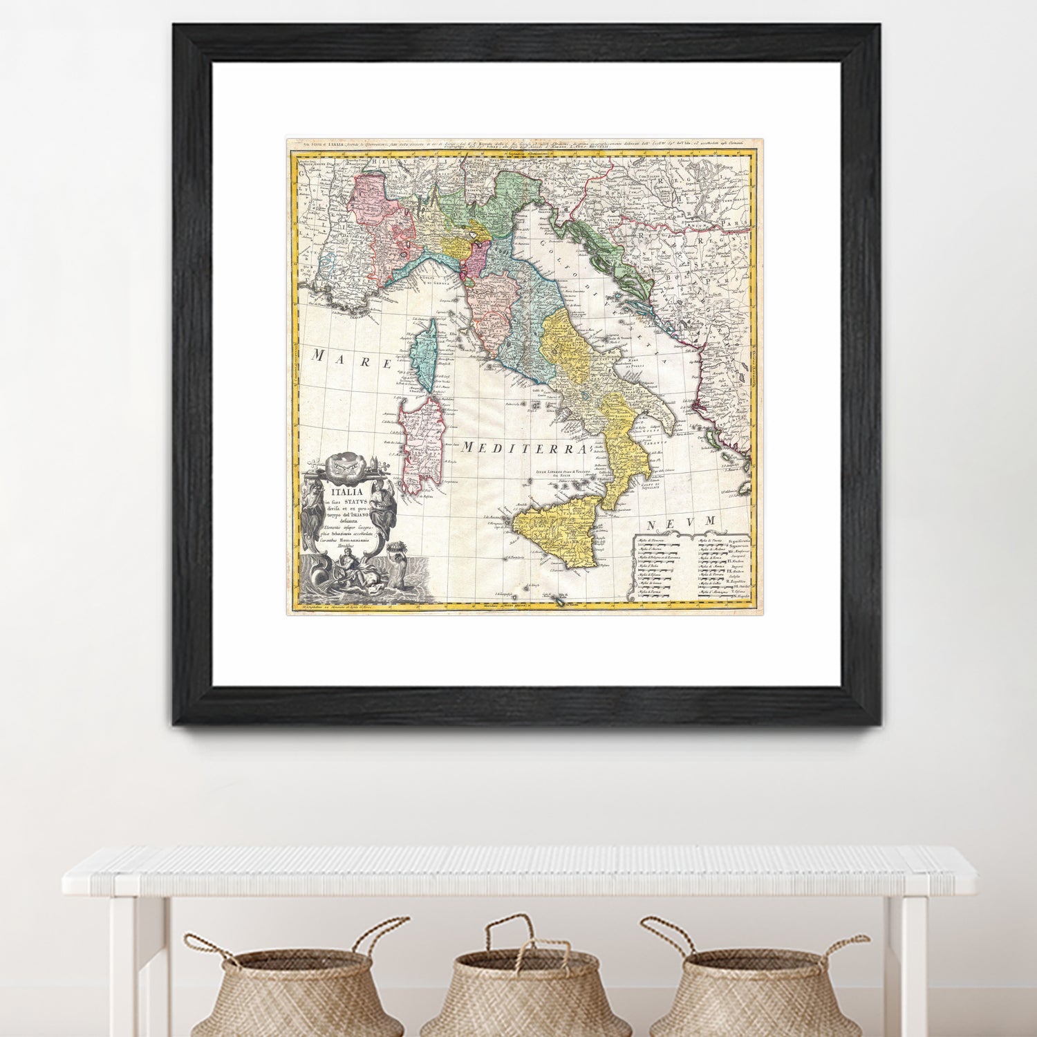 Vintage Map of Italy (1742) by Adam Shaw on GIANT ART - white photo illustration