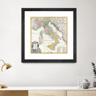 Vintage Map of Italy (1742) by Adam Shaw on GIANT ART - white photo illustration