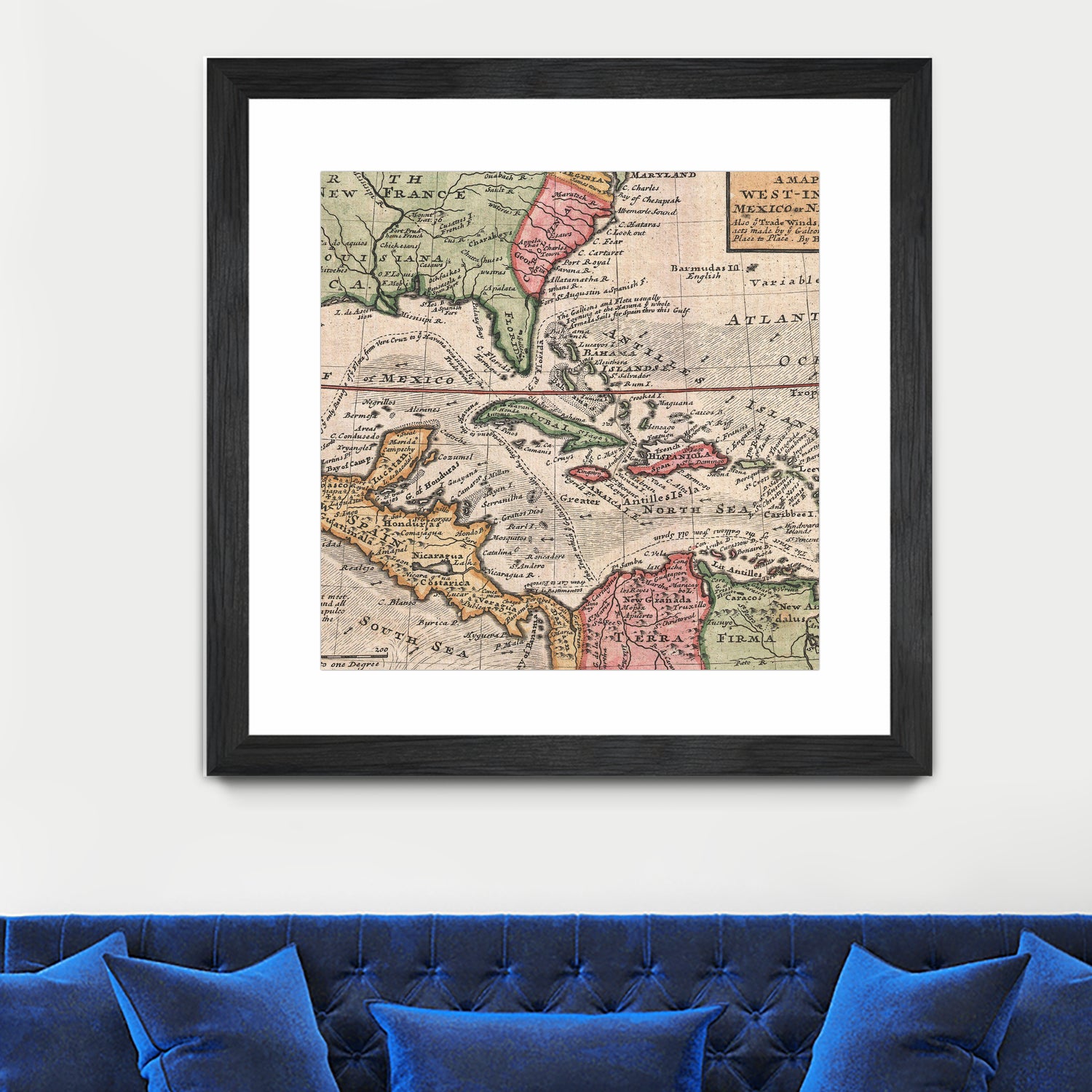 Vintage Map of The Americas (1732) by Adam Shaw on GIANT ART - white photo illustration