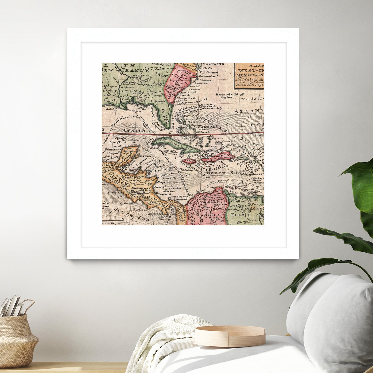 Vintage Map of The Americas (1732) by Adam Shaw on GIANT ART - white photo illustration