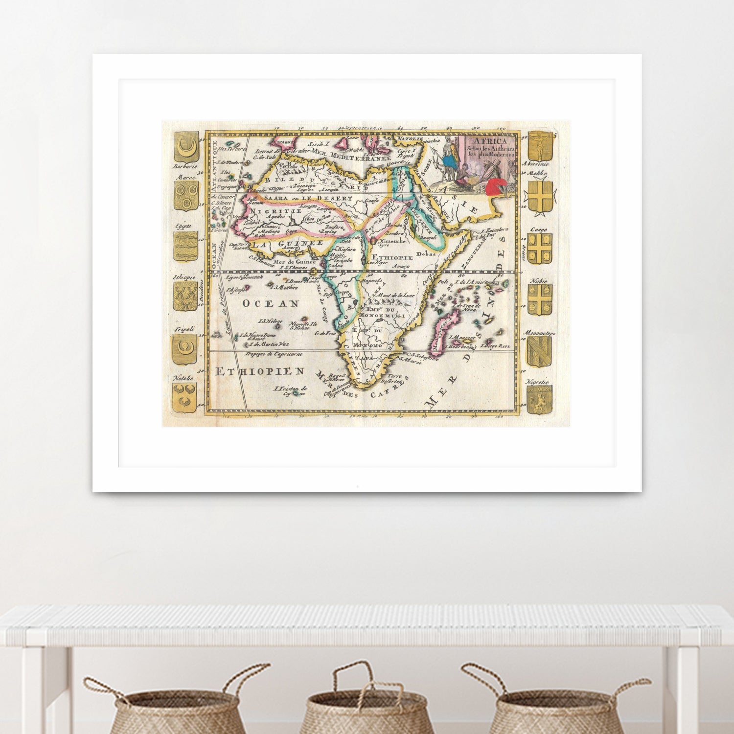 Vintage Map of Africa (1710) by Adam Shaw on GIANT ART - white photo illustration