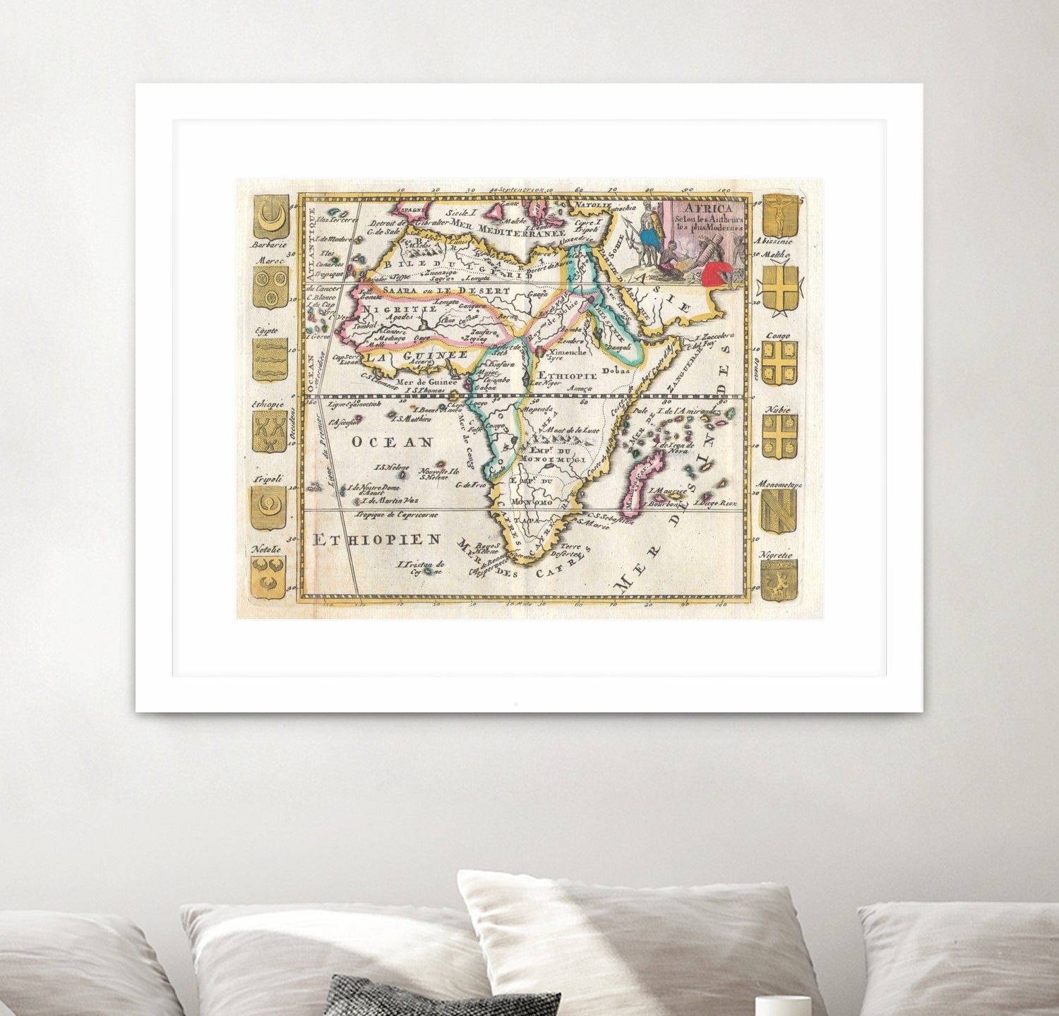 Vintage Map of Africa (1710) by Adam Shaw on GIANT ART - white photo illustration