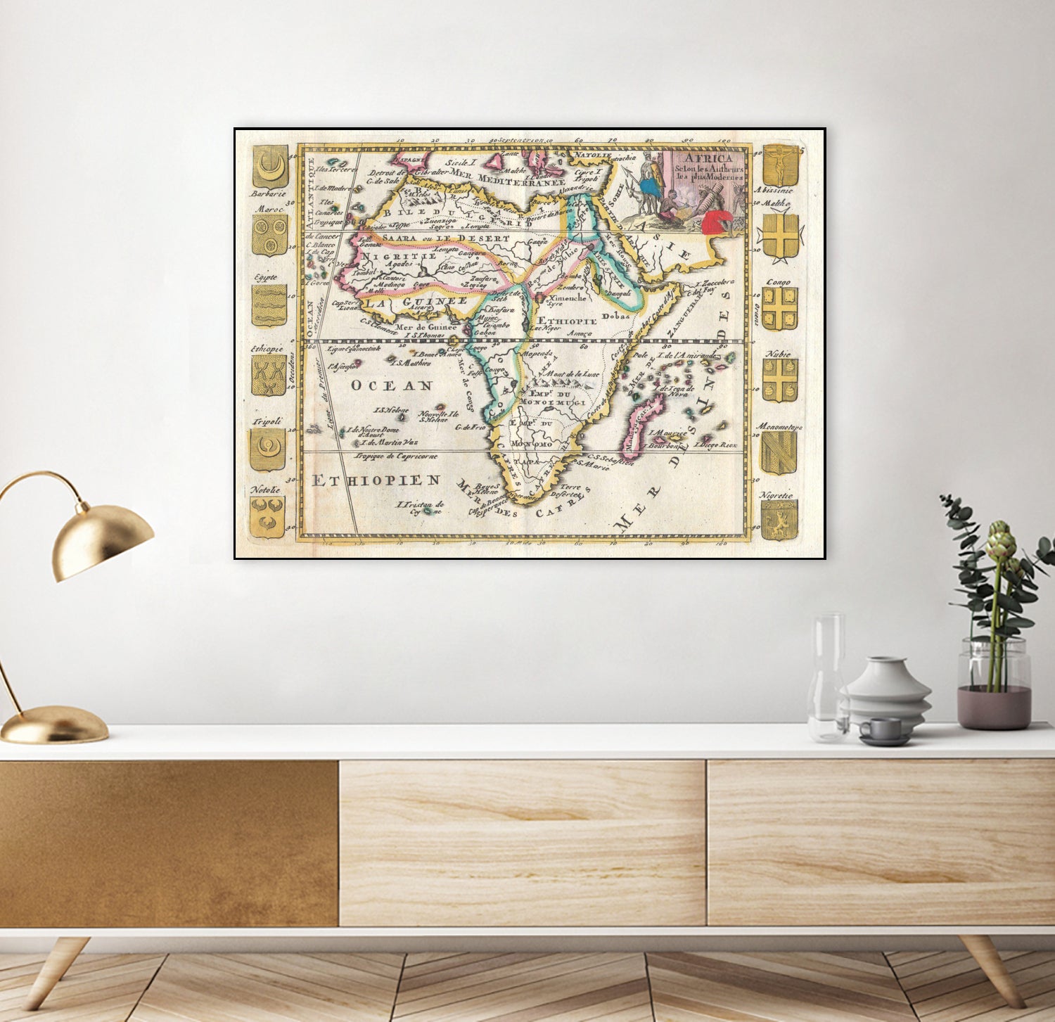 Vintage Map of Africa (1710) by Adam Shaw on GIANT ART - white photo illustration