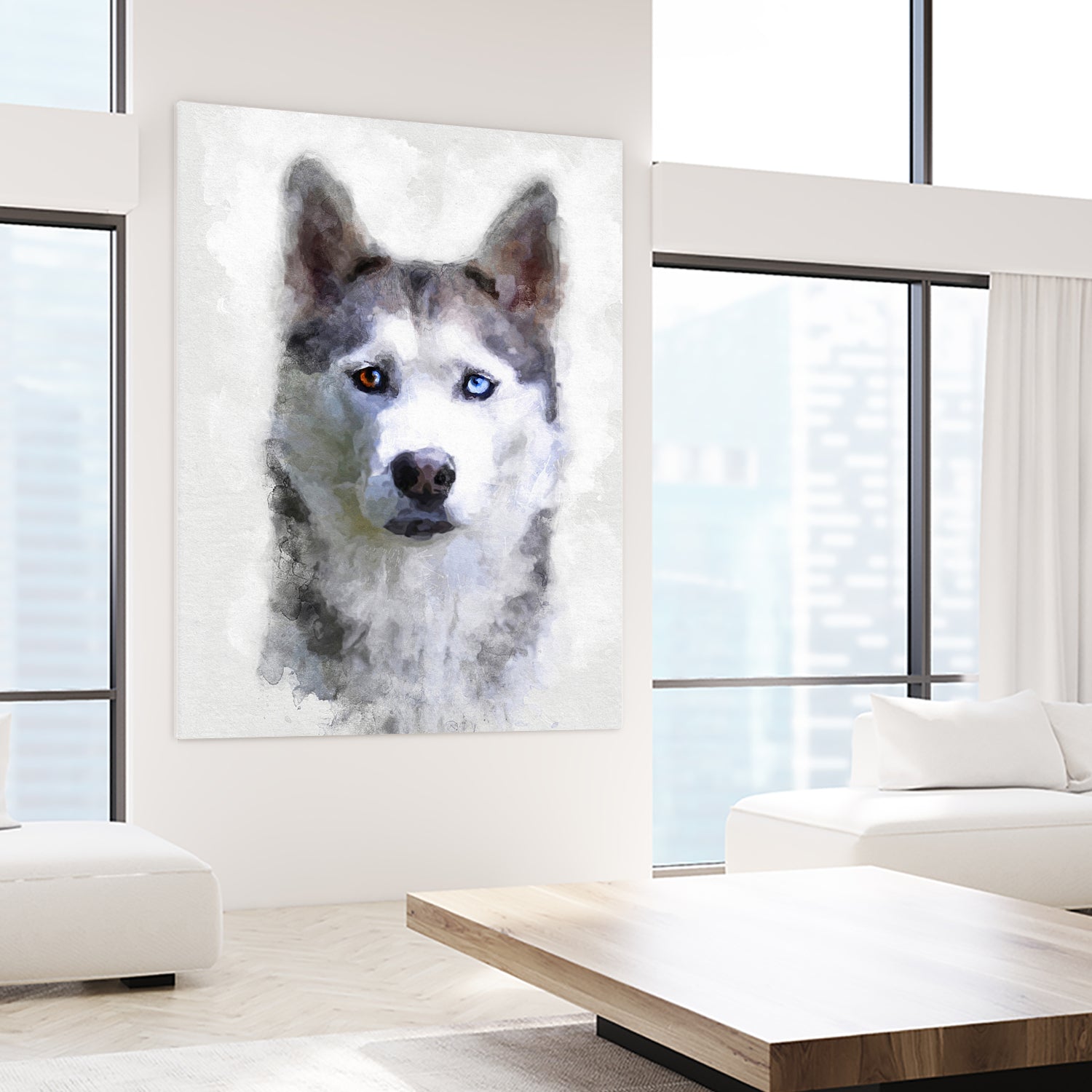 Siberian Husky by Alex Baron on GIANT ART - gray digital painting