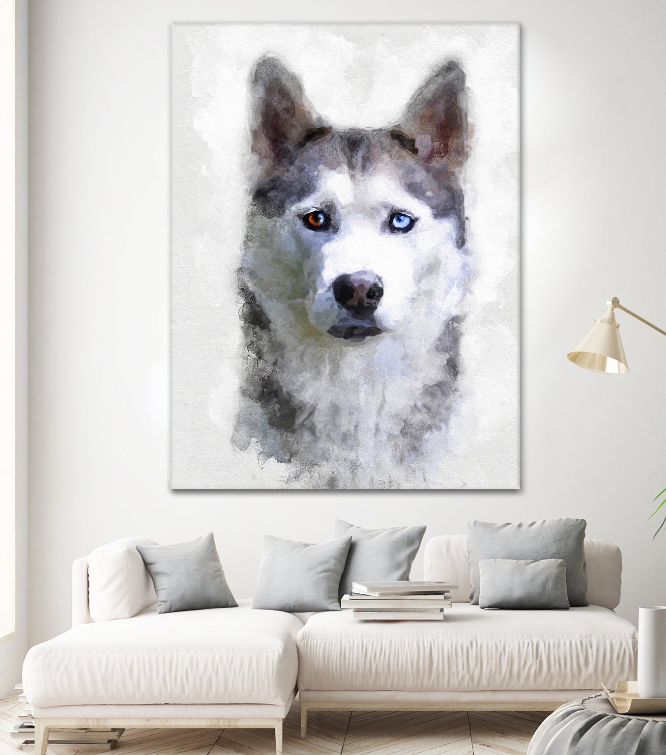 Siberian Husky by Alex Baron on GIANT ART - gray digital painting