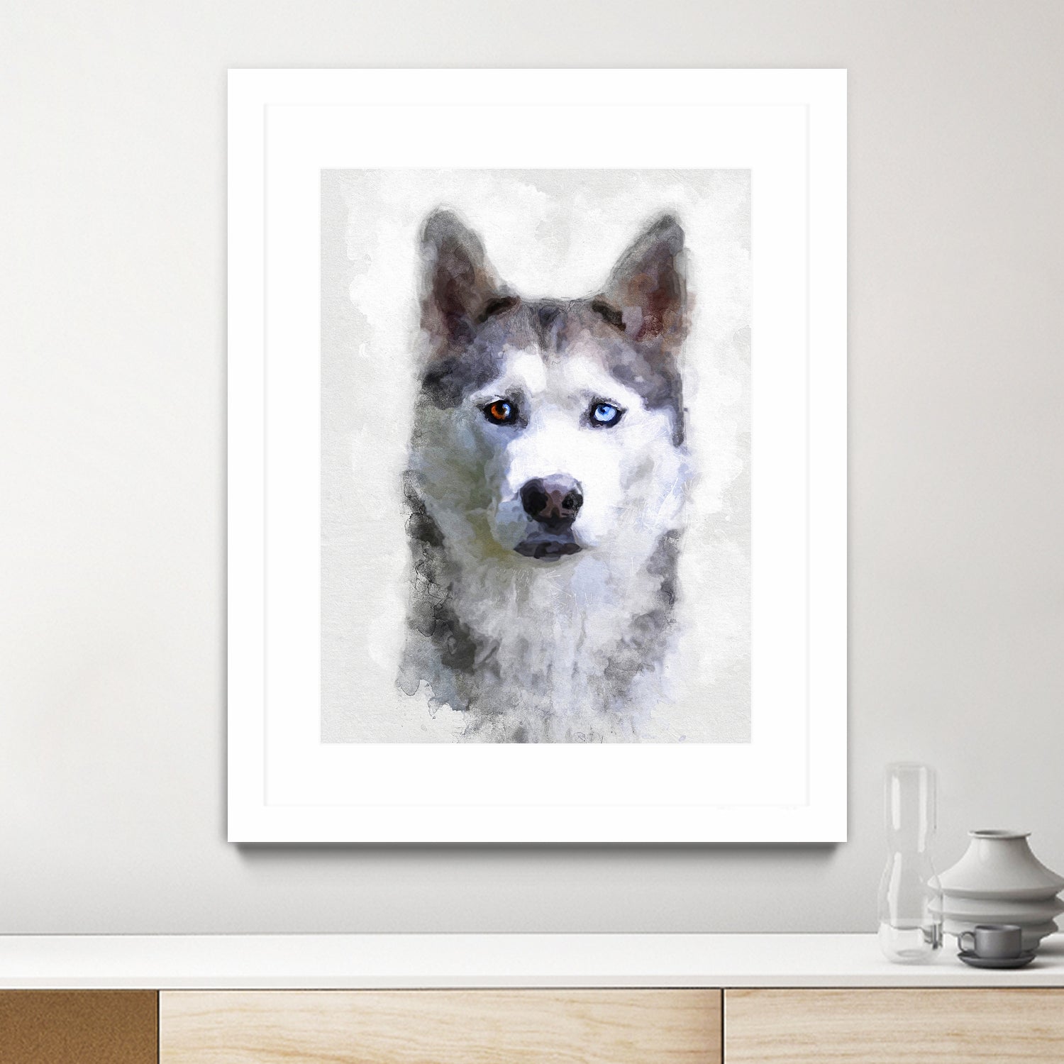 Siberian Husky by Alex Baron on GIANT ART - gray digital painting